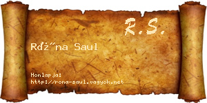 Róna Saul névjegykártya